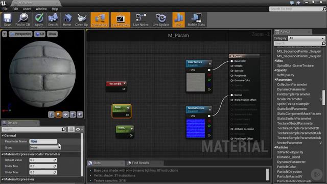 Основы материалов UE4/UE5 ►Цвета и переменные ► Параметры и Material Instances►Основные Node смотреть онлайн