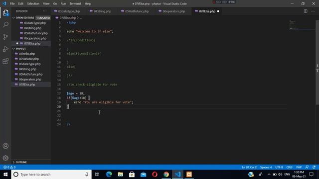 If Else conditional Operator in PHP || HINDI смотреть онлайн