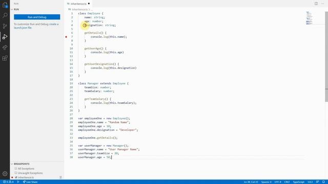Inheritance in TypeScript смотреть онлайн