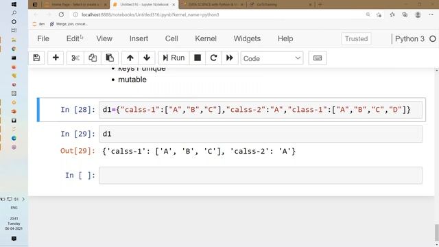DATA SCIENCE with PYTHON tutorials || Demo - 2 || by Mrs. Sasmitha on 06-04-2021 @8PM IST смотреть онлайн