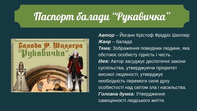Урок №8. Йоганн Крістоф Фрідріх Шиллер. «Рукавичка». Випробування головного героя балади. смотреть онлайн