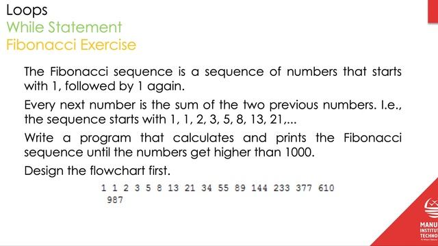 Fibonacci Exercise - Fundamentals of Software Development with Python смотреть онлайн