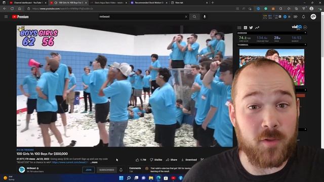Mr Beast 100 boys Vs 100 Girls Reaction смотреть онлайн