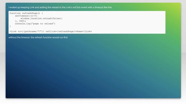 How to refresh a Page using react-route Link смотреть онлайн