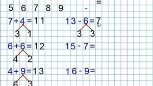 СЛОЖЕНИЕ И ВЫЧИТАНИЕ В ПРЕДЕЛАХ  20 С ПЕРЕХОДОМ ЧЕРЕЗ ДЕСЯТОК