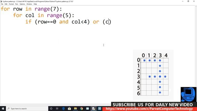 Python Pattern Programs | Printing Stars '*' in 7 Shape смотреть онлайн