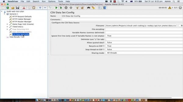 Use data from csv file in Jmeter |  CSV Data set config
