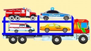 АВТОВОЗ везёт машинки городских служб. Забираем Полицейскую, Пожарную машинку и Такси с ЗАВОДА