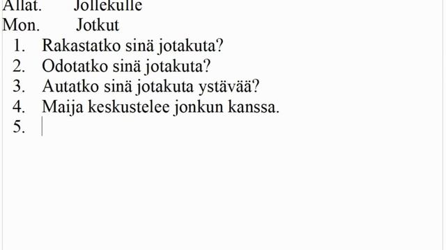 ФИНСКИЙ ЯЗЫК ДО АВТОМАТИЗМА. УРОВЕНЬ А2. МЕСТОИМЕНИЕ JOKU.
