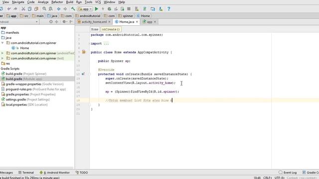 Tutorial cara membuat Spinner di android studio смотреть онлайн