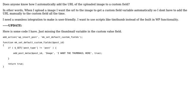 Wordpress: Add image URL automatically to custom field? (2 Solutions!!) смотреть онлайн