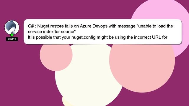 C# : Nuget restore fails on Azure Devops with message "unable to load the service index for source" смотреть онлайн
