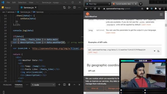 Weather App in React | Intro to React JS | Node and NPM | Learn React | Part 2 in Urdu / Hindi Liv смотреть онлайн