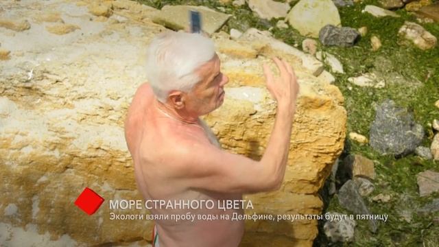 Море странного цвета: экологи взяли пробу воды на Дельфине, результаты будут в пятницу смотреть онлайн