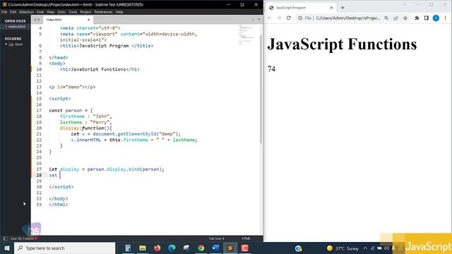 Function Bind() in JavaScript | JavaScript | Free Live Projects | Programming | Harisystems смотреть онлайн