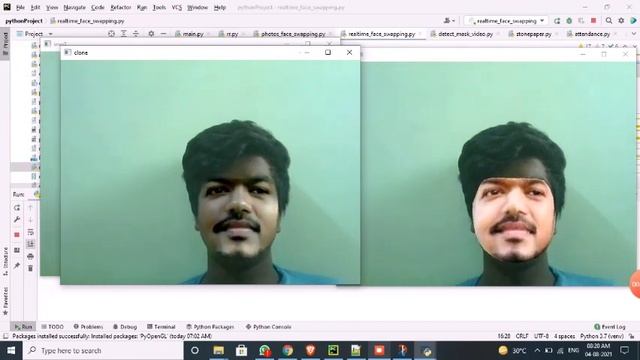 Face Swap using Python OpenCV Dlib - Jeevanatham смотреть онлайн