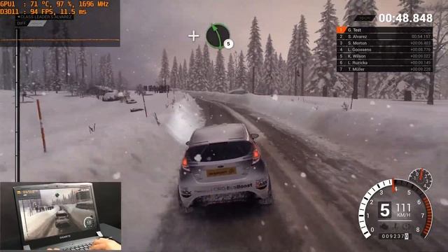 In-Game FPS Test of Dirt 4 on GIGABYTE Gaming Laptop P55W v7 GTX 1060 смотреть онлайн
