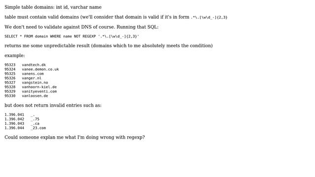 DevOps & SysAdmins: MySQL query to select valid domains from a table смотреть онлайн