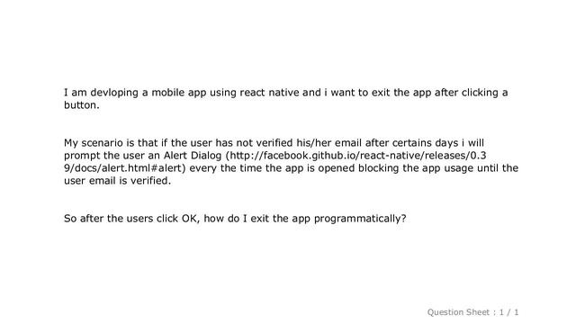 iOS : how to exit react native app when clicking a button? смотреть онлайн