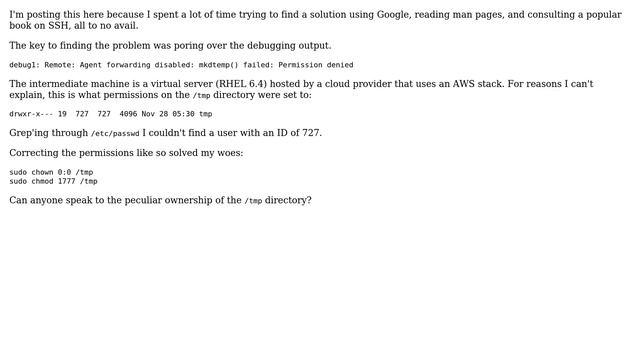 ssh agent forwarding fails with "Could not open a connection to your authentication agent" смотреть онлайн