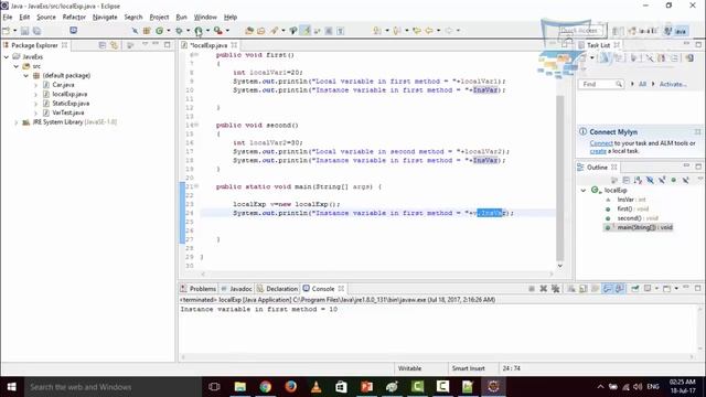 Local Variables In Java смотреть онлайн