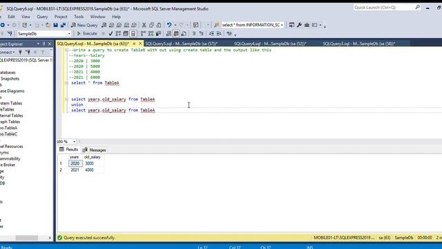 Write a query to create TableB with out using create table and the output should be like this. смотреть онлайн