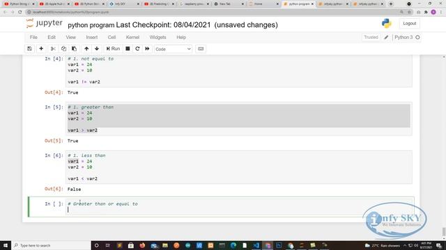 Python Comparison Operators with Syntax and Examples | Python Operators #12 смотреть онлайн