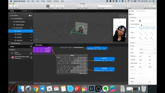Урок 22 - Частицы, вылетающие при моргании и движении головы Spark AR. Система частиц Spark AR смотреть онлайн