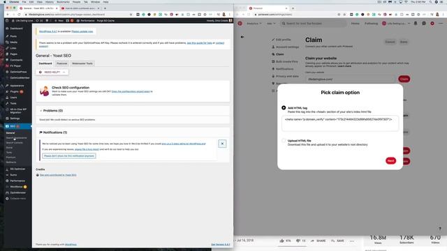 How To Claim Pinterest On Wordpress With Yoast SEO In 2020 смотреть онлайн