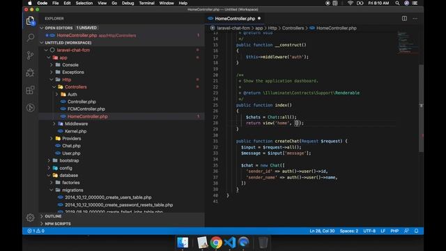 Laravel Realtime Chat App Tutorial x Firebase Cloud Messaging [FCM] - Chat Migration & Creation смотреть онлайн