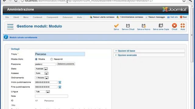 CORSO JOOMLA! 1.7 - I moduli - parte1 смотреть онлайн