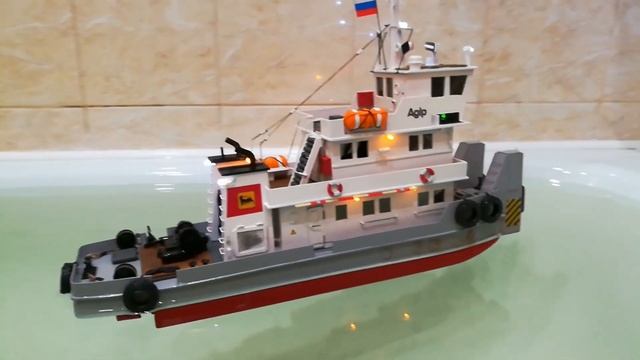 RC модель буксира, самодельный катер на РУ смотреть онлайн