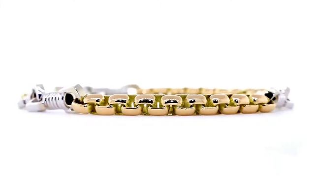 Mens Fancy and 5mm Box Links Bracelet, 8.5 Inches in 14k Two Tone Gold MBZ5348Z6339TT1 смотреть онлайн
