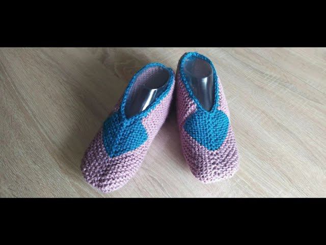 Теплые тапочки бесшовные. Очень теплые. В две ниточки смотреть онлайн