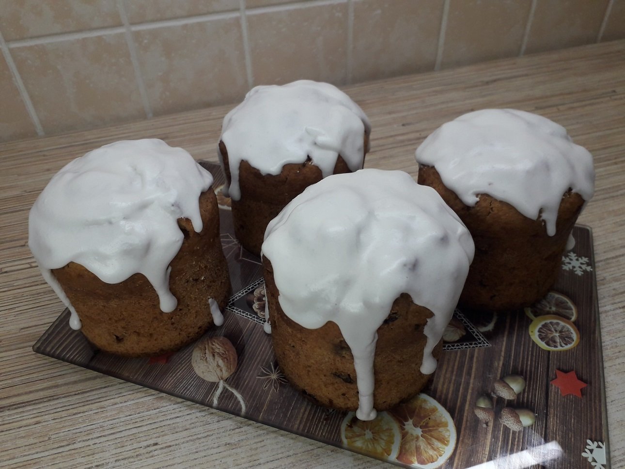 Творожный кулич без дрожжей, быстро