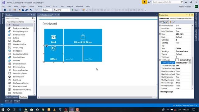 Design a modern flat Dashboard using metro framework in c# win form app смотреть онлайн