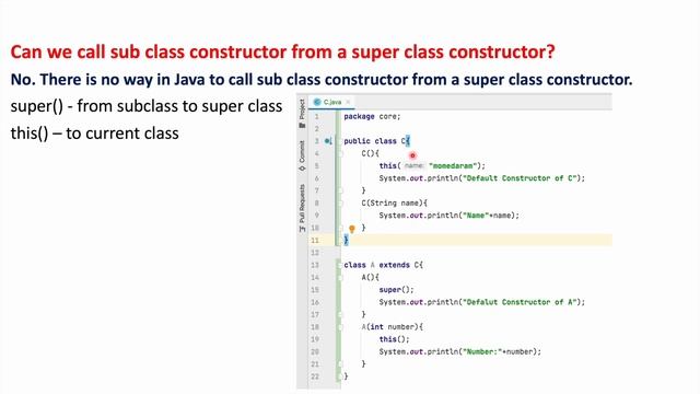 Can we call sub class constructor from a super class constructor? смотреть онлайн
