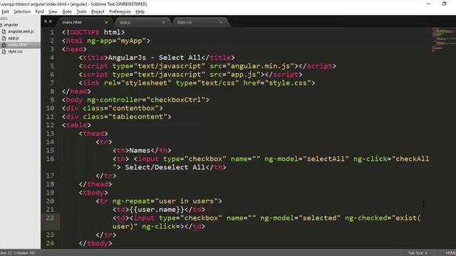 AngularJs - Checkbox Select, Deselect, Select All, Deselect All смотреть онлайн