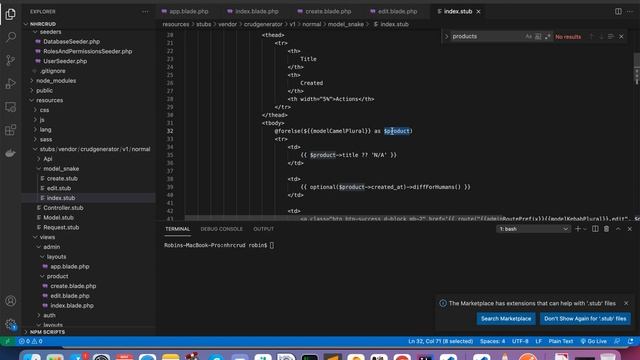 10. Laravel Crud Generator - nhrrob crudgenerator - Publish Stub files - Modify Design - Add Layout смотреть онлайн