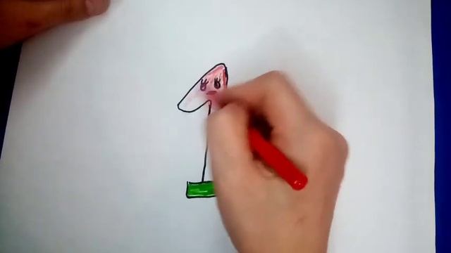 Draw the number for kids / menggambar nomor 1 untuk anak - anak / рисование цифры смотреть онлайн