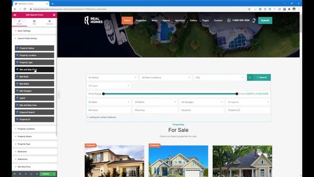 Advance Search Elementor Widget - RealHomes WordPress Real Estate Theme смотреть онлайн