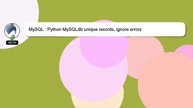 MySQL : Python MySQLdb unique records, ignore errors смотреть онлайн