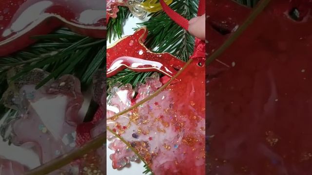 Набор елочных игрушек "Красный олень" из эпоксидной смолы смотреть онлайн