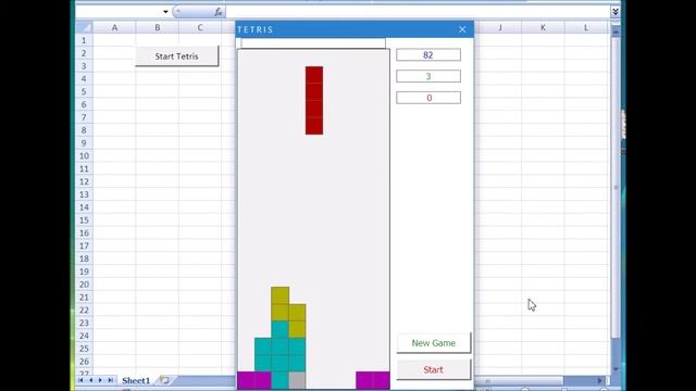 Tetris game in the Excel VBA environment смотреть онлайн