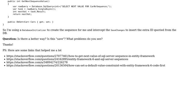 Code Review: Using T-SQL SEQUENCE with Entity Framework 6 смотреть онлайн