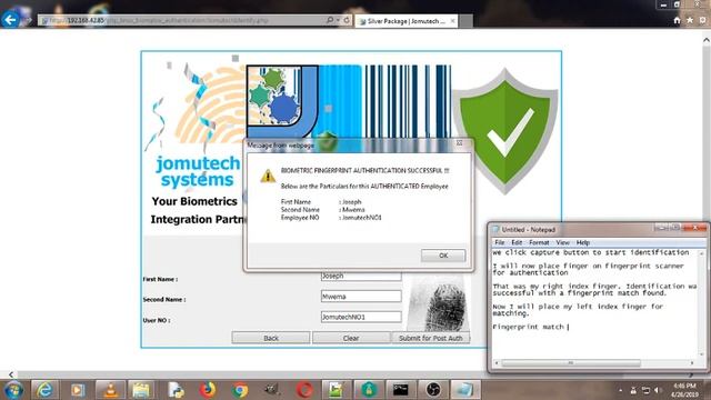 PHP Web Biometric Fingerprint Authentication Hosted and Running from an Apache Linux Server смотреть онлайн