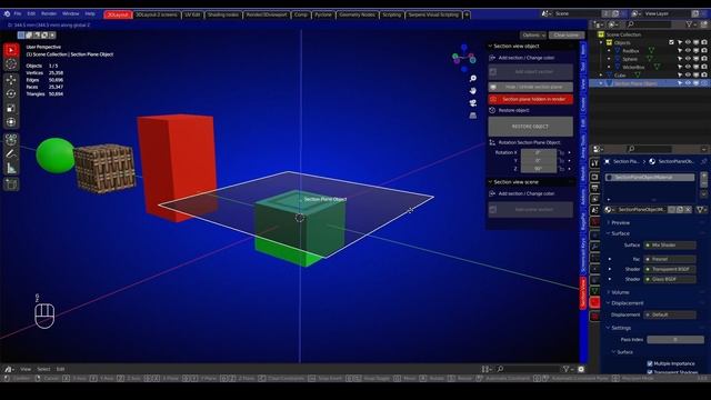 Section view plane addon Blender 4.0 смотреть онлайн