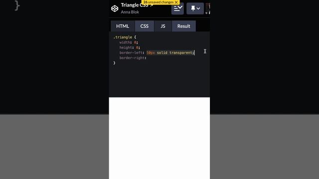 Первый способ сделать треугольник на CSS смотреть онлайн