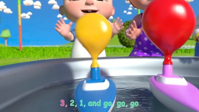 Balloon Boat Race | CoComelon Nursery Rhymes & Kids Songs