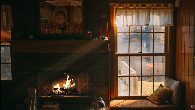 Relaxing String Instruments 🎻 Heavenly Violin & Cello 🔥 Fireplace Music Instrumental